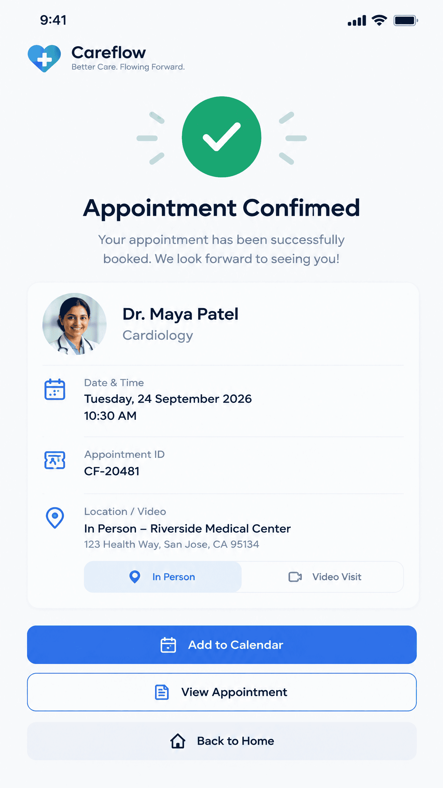 Instant Booking Confirmation & Receipt